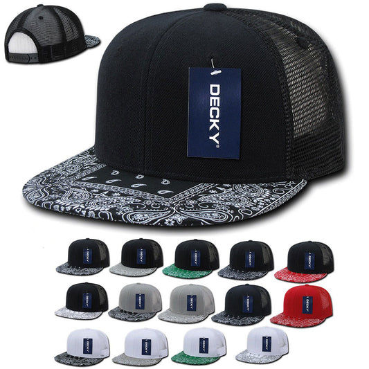 Decky 1083 High Profile Bandana Paisley Trucker Snapback Hats 6 Panel Caps - Arclight Wholesale