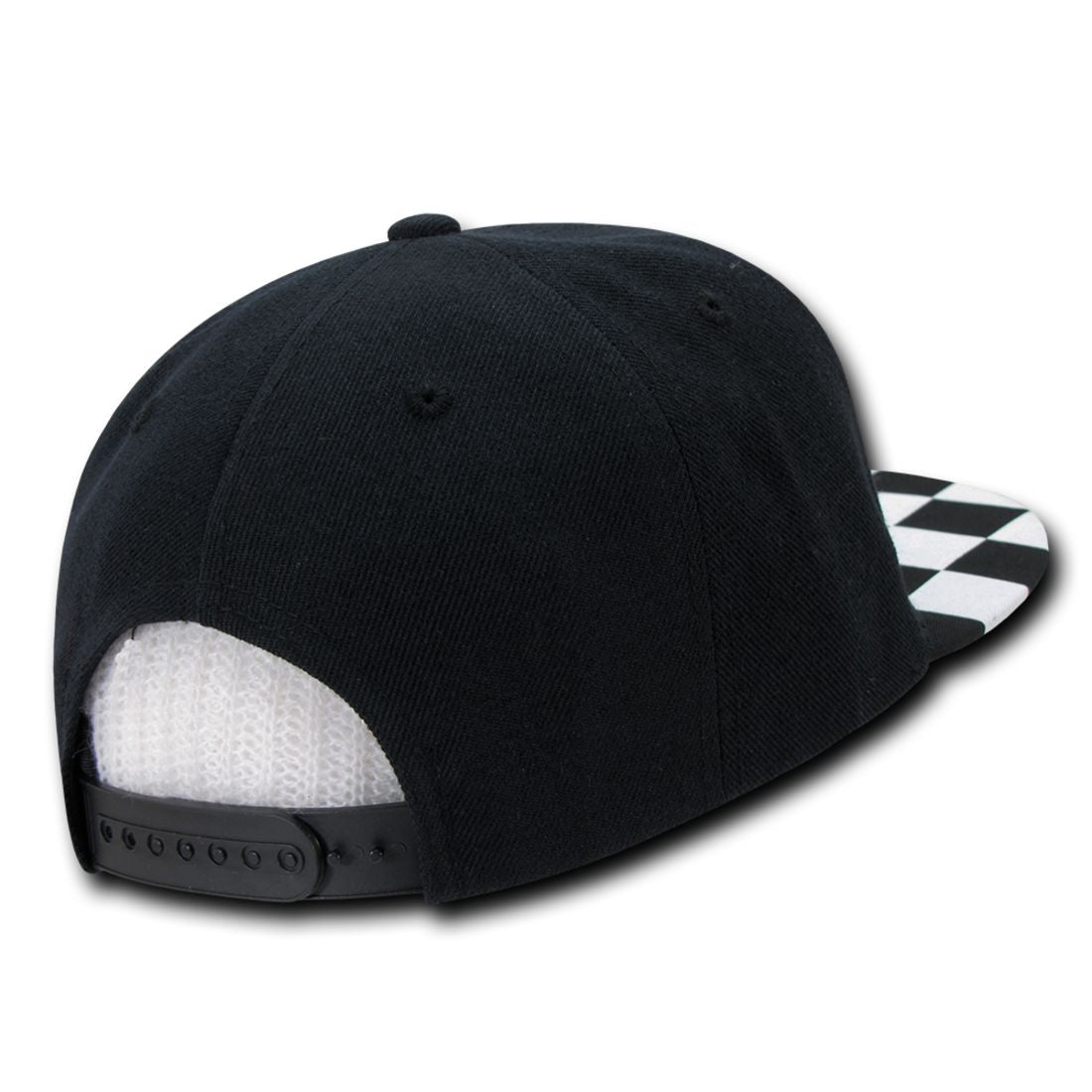 Decky 1095 High Profile Checkered Bill Snapback Hats 6 Panel Flat Bill Caps Wholesale