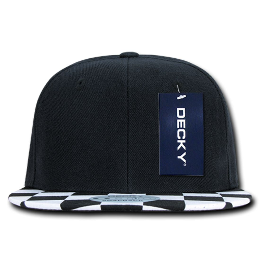 Decky 1095 High Profile Checkered Bill Snapback Hats 6 Panel Flat Bill Caps Wholesale