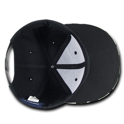 Decky 1095 High Profile Checkered Bill Snapback Hats 6 Panel Flat Bill Caps Wholesale