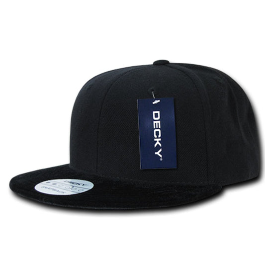 Decky 1100 High Profile Velvet Visor Snapback Hats 6 Panel Flat Bill Baseball Caps Wholesale - Star Hats & Embroidery