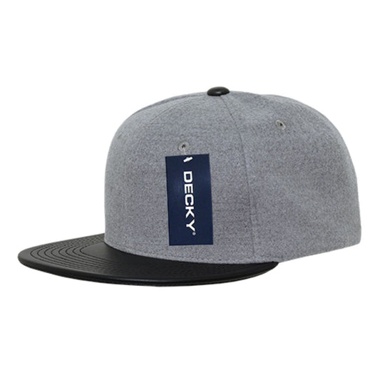 Decky 1115 High Profile Structured Snapback 6 Panel Wool Melton Crown Caps Wholesale - Star Hats & Embroidery