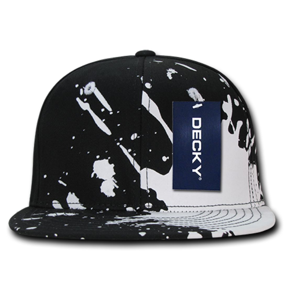 Decky 1125 Paint Splat High Profile Snapback Hats 6 Panel Flat Bill Caps Wholesale