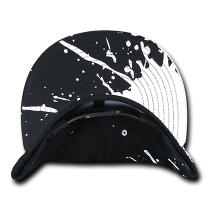 Decky 1125 Paint Splat High Profile Snapback Hats 6 Panel Flat Bill Caps Wholesale