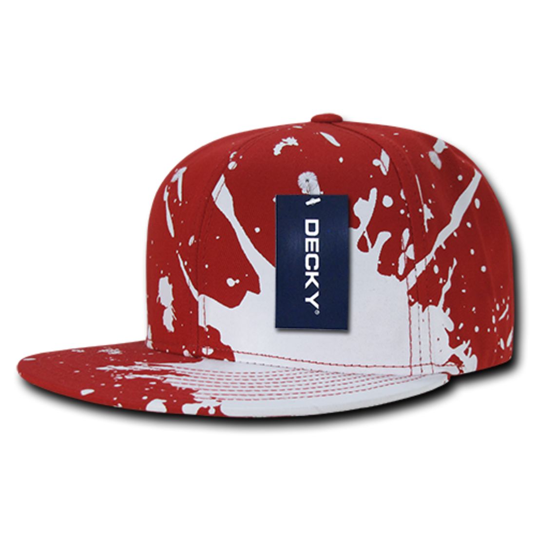 Decky 1125 Paint Splat High Profile Snapback Hats 6 Panel Flat Bill Caps Wholesale