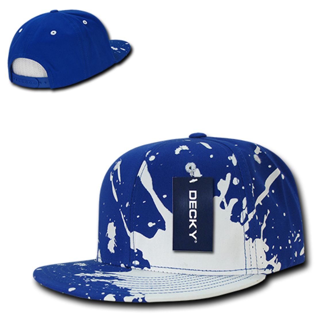 Decky 1125 Paint Splat High Profile Snapback Hats 6 Panel Flat Bill Caps Wholesale