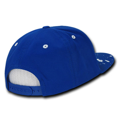 Decky 1125 Paint Splat High Profile Snapback Hats 6 Panel Flat Bill Caps Wholesale