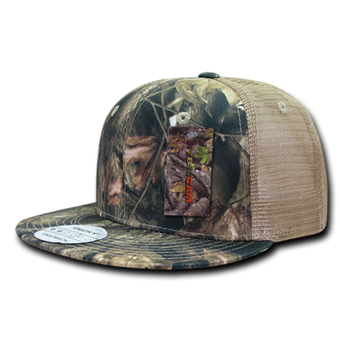 Decky 1127 Hybricam Camo Trucker Snapback Hats High Profile 6 Panel Flat Bill Caps Wholesale