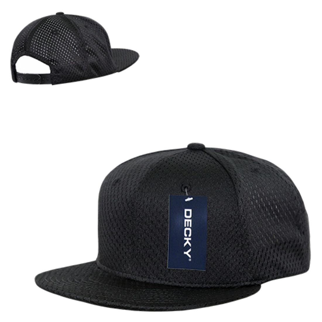 Decky 1128 High Profile Mesh Jersey Snapback Hats 6 Panel Flat Bill Caps Wholesale