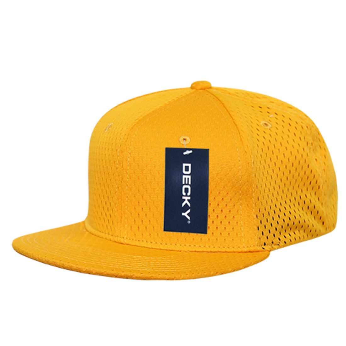 Decky 1128 High Profile Mesh Jersey Snapback Hats 6 Panel Flat Bill Caps Wholesale