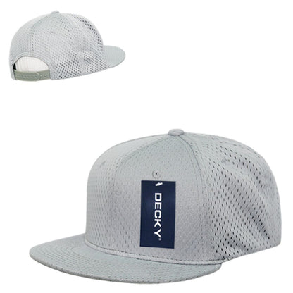 Decky 1128 High Profile Mesh Jersey Snapback Hats 6 Panel Flat Bill Caps Wholesale