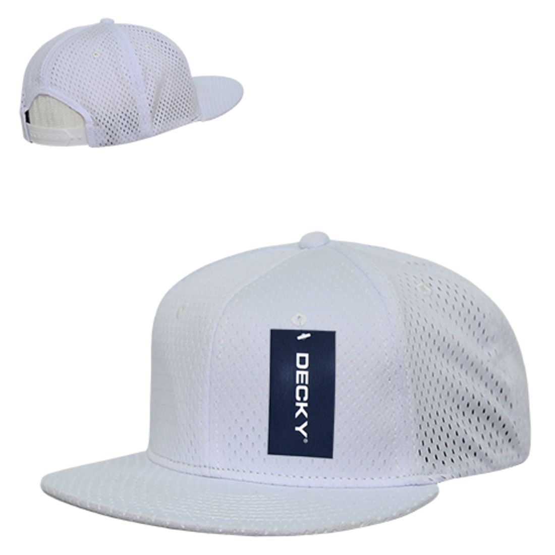 Decky 1128 High Profile Mesh Jersey Snapback Hats 6 Panel Flat Bill Caps Wholesale