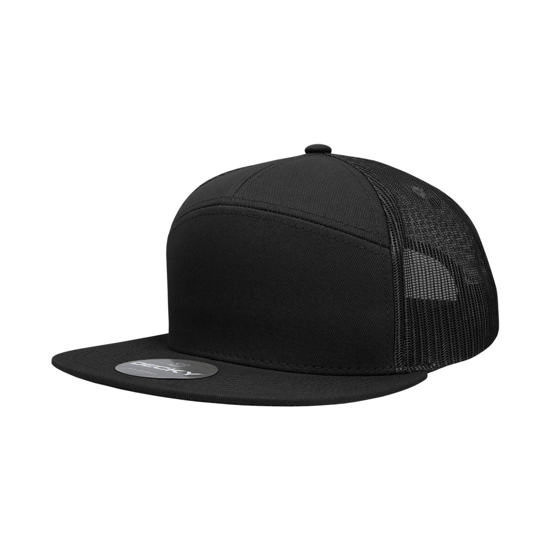 Decky 1133 Mesh Trucker Snapback Hats 7 Panel Flat Bill Baseball Caps Blank Wholesale