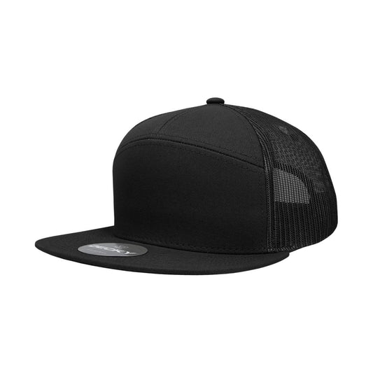 Decky 1133 Mesh Trucker Snapback Hats 7 Panel Flat Bill Baseball Caps Blank Wholesale - Arclight Wholesale