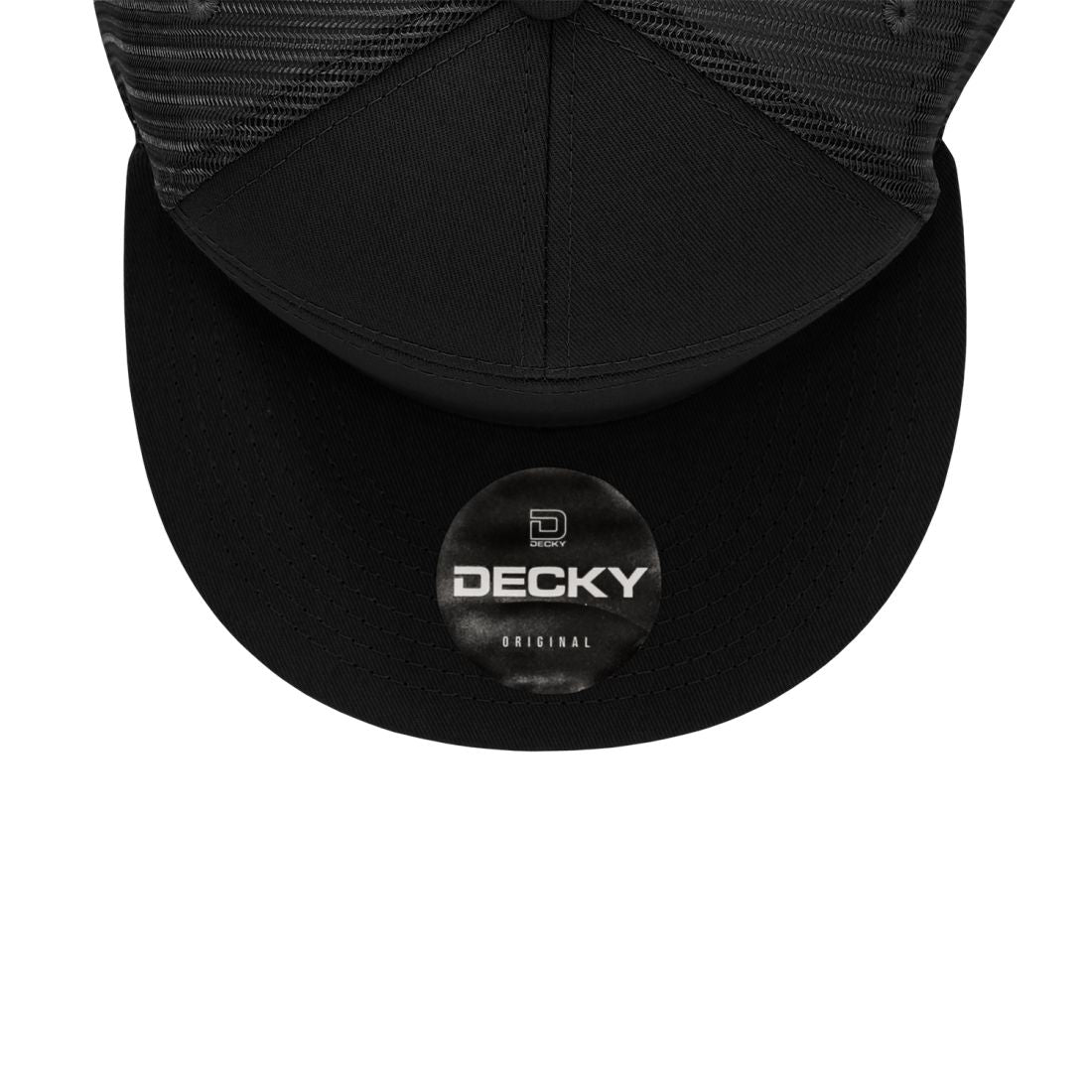 Decky 1133 Mesh Trucker Snapback Hats 7 Panel Flat Bill Baseball Caps Blank Wholesale