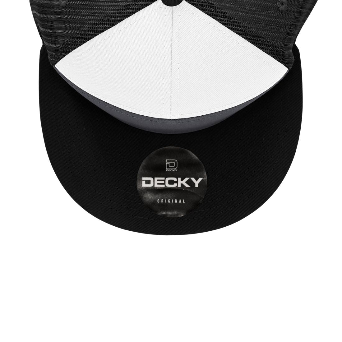 Decky 1133 Mesh Trucker Snapback Hats 7 Panel Flat Bill Baseball Caps Blank Wholesale