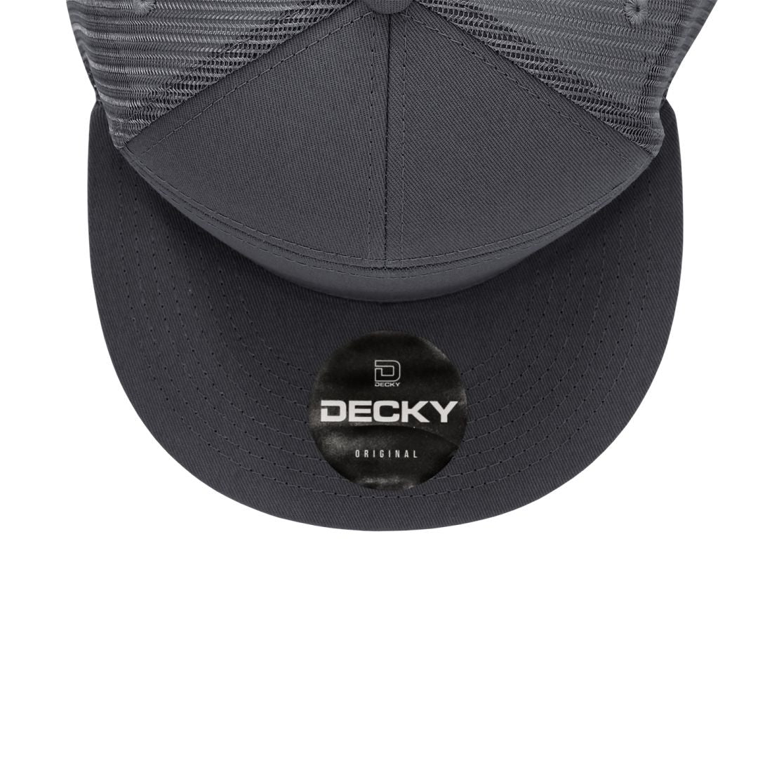 Decky 1133 Mesh Trucker Snapback Hats 7 Panel Flat Bill Baseball Caps Blank Wholesale