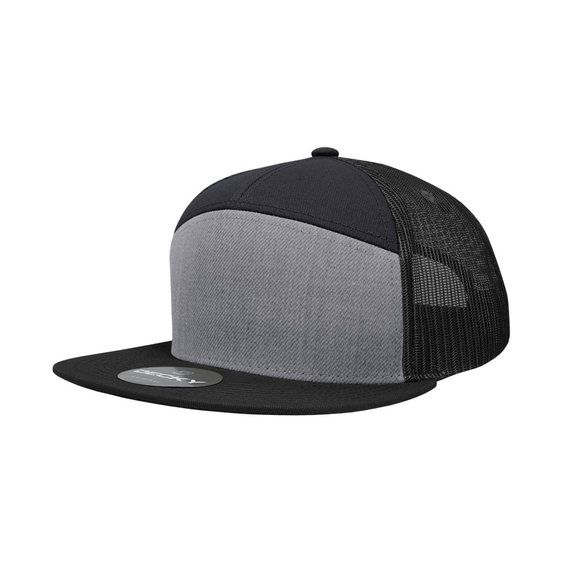 Decky 1133 Mesh Trucker Snapback Hats 7 Panel Flat Bill Baseball Caps Blank Wholesale