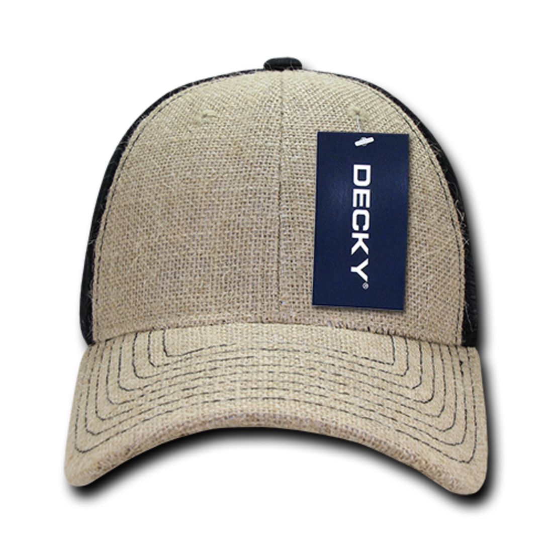 Decky 1136 Low Profile Jute Trucker Hats 6 Panel Curved Bill Baseball Caps Wholesale