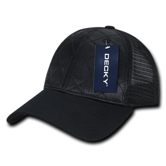 Decky 1142 Quilted Trucker Snapback Hats Low Profile 6 Panel Curved Bill Caps Wholesale - Star Hats & Embroidery