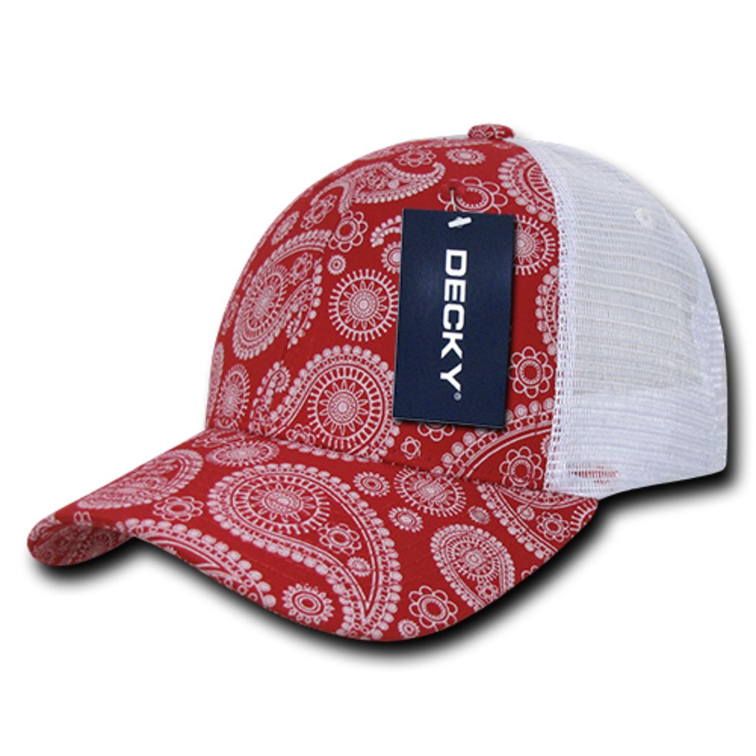 Decky 1144 Paisley Trucker Snapback Hats Low Profile 6 Panel Curved Bill Caps Wholesale