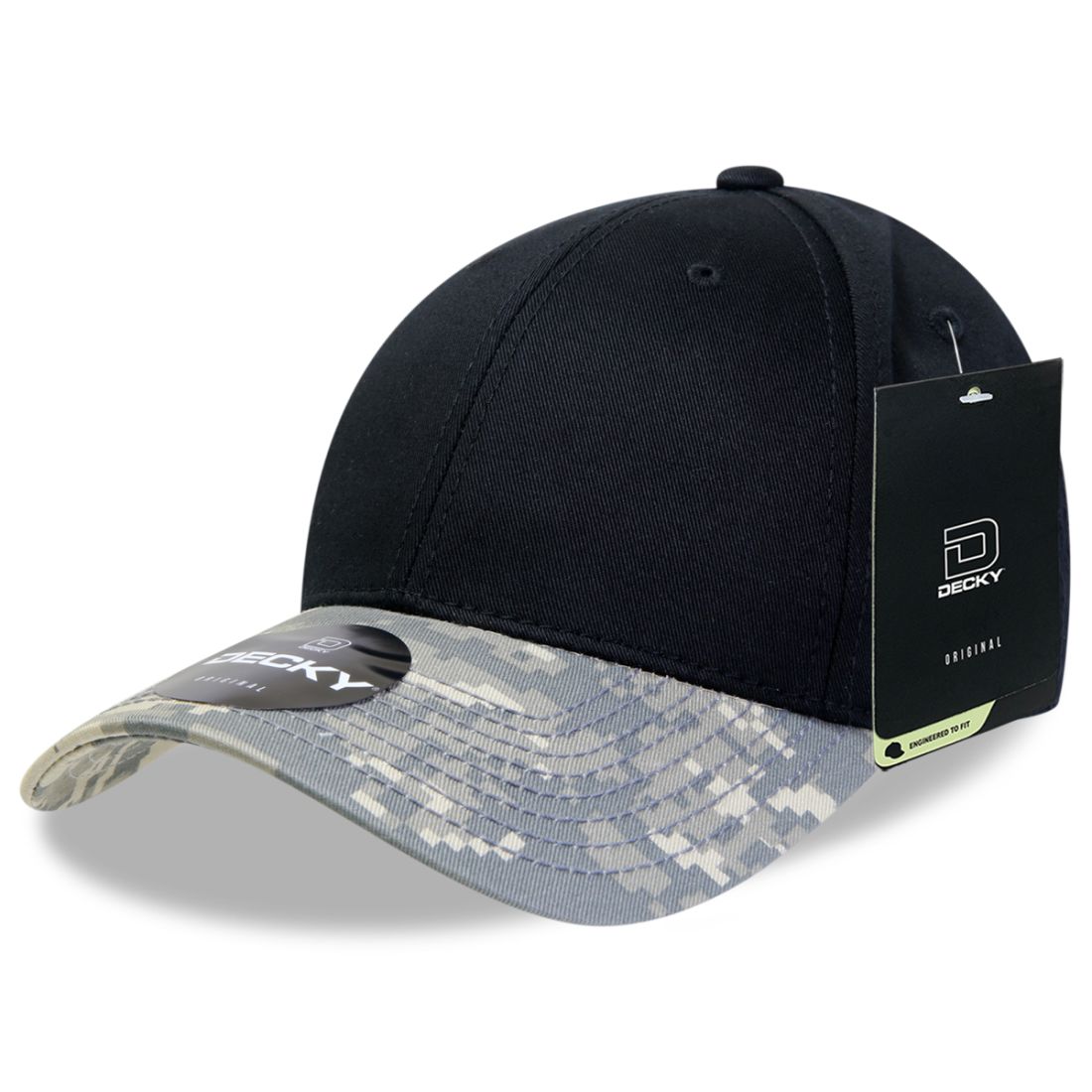 Decky 217 Structured Camouflage Hats Low Profile 6 Panel Curved Bill Caps