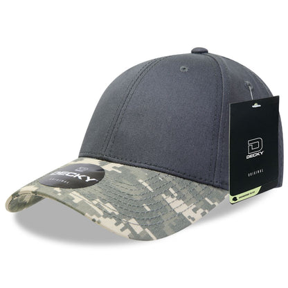 Decky 217 Structured Camouflage Hats Low Profile 6 Panel Curved Bill Caps