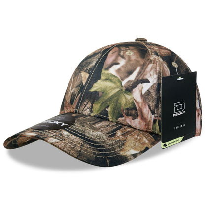 Decky 217 Structured Camouflage Hats Low Profile 6 Panel Curved Bill Caps