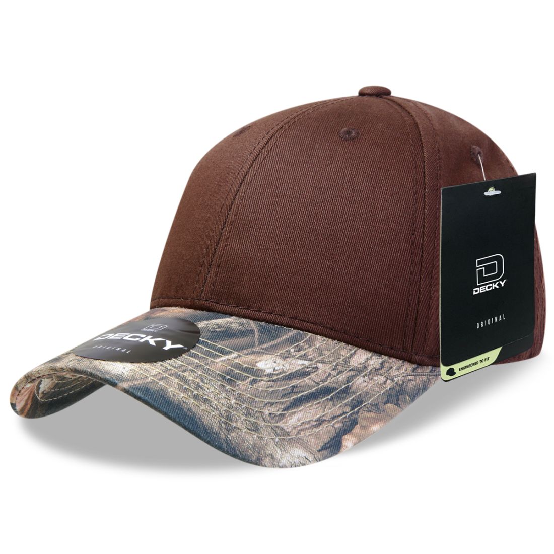 Decky 217 Structured Camouflage Hats Low Profile 6 Panel Curved Bill Caps