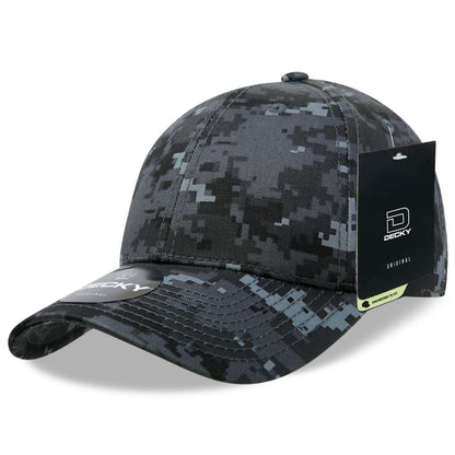 Decky 217 Structured Camouflage Hats Low Profile 6 Panel Curved Bill Caps