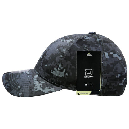 Decky 217 Structured Camouflage Hats Low Profile 6 Panel Curved Bill Caps