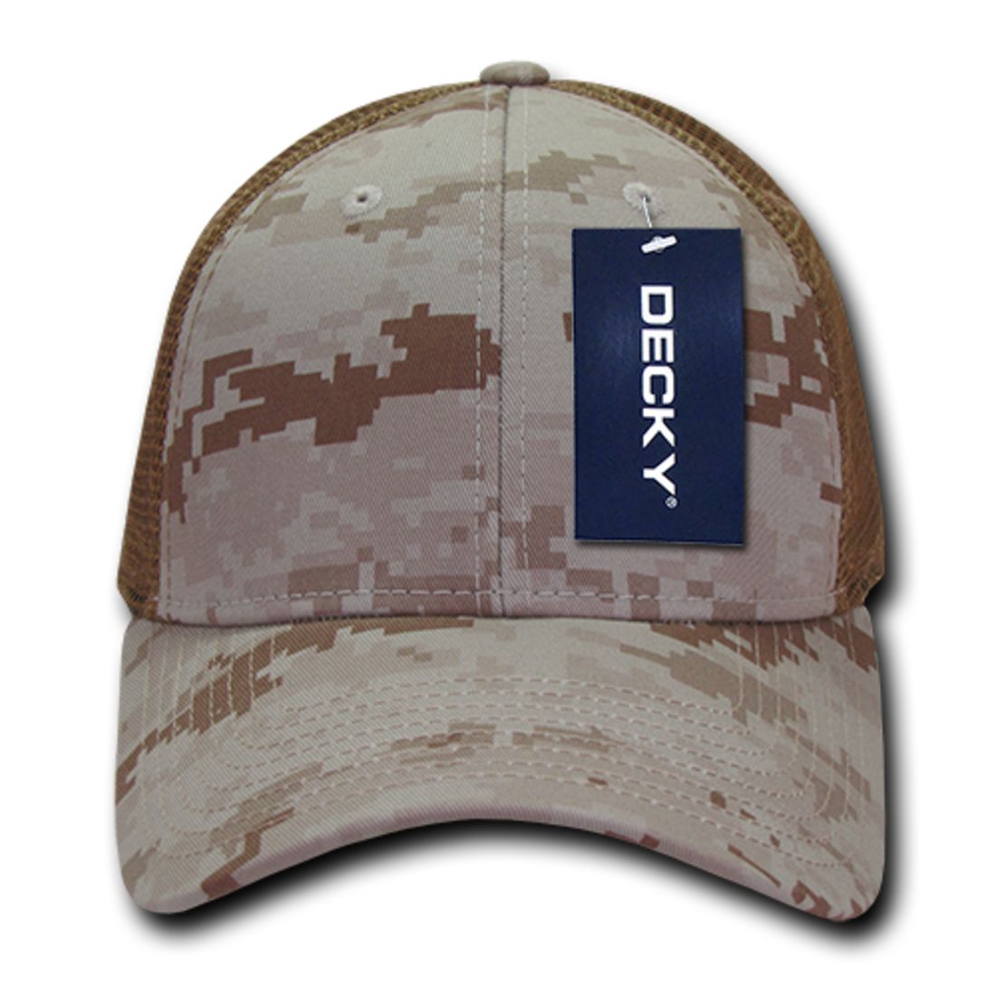 Decky 218 Structured Camo Trucker Hats Low Profile 6 Panel Curved Bill Caps Wholesale