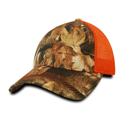 Decky 218 Structured Camo Trucker Hats Low Profile 6 Panel Curved Bill Caps Wholesale