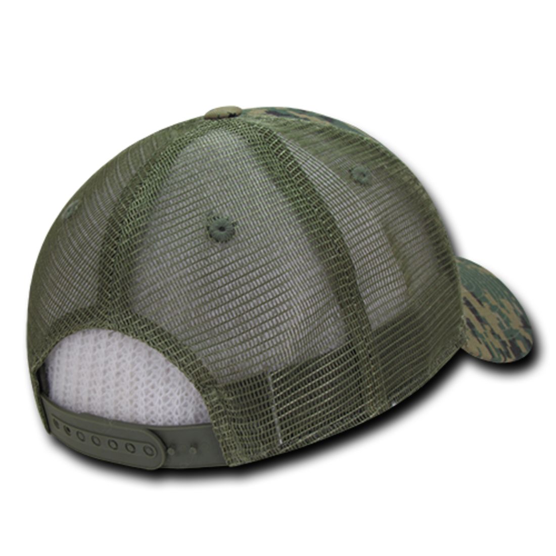 Decky 218 Structured Camo Trucker Hats Low Profile 6 Panel Curved Bill Caps Wholesale