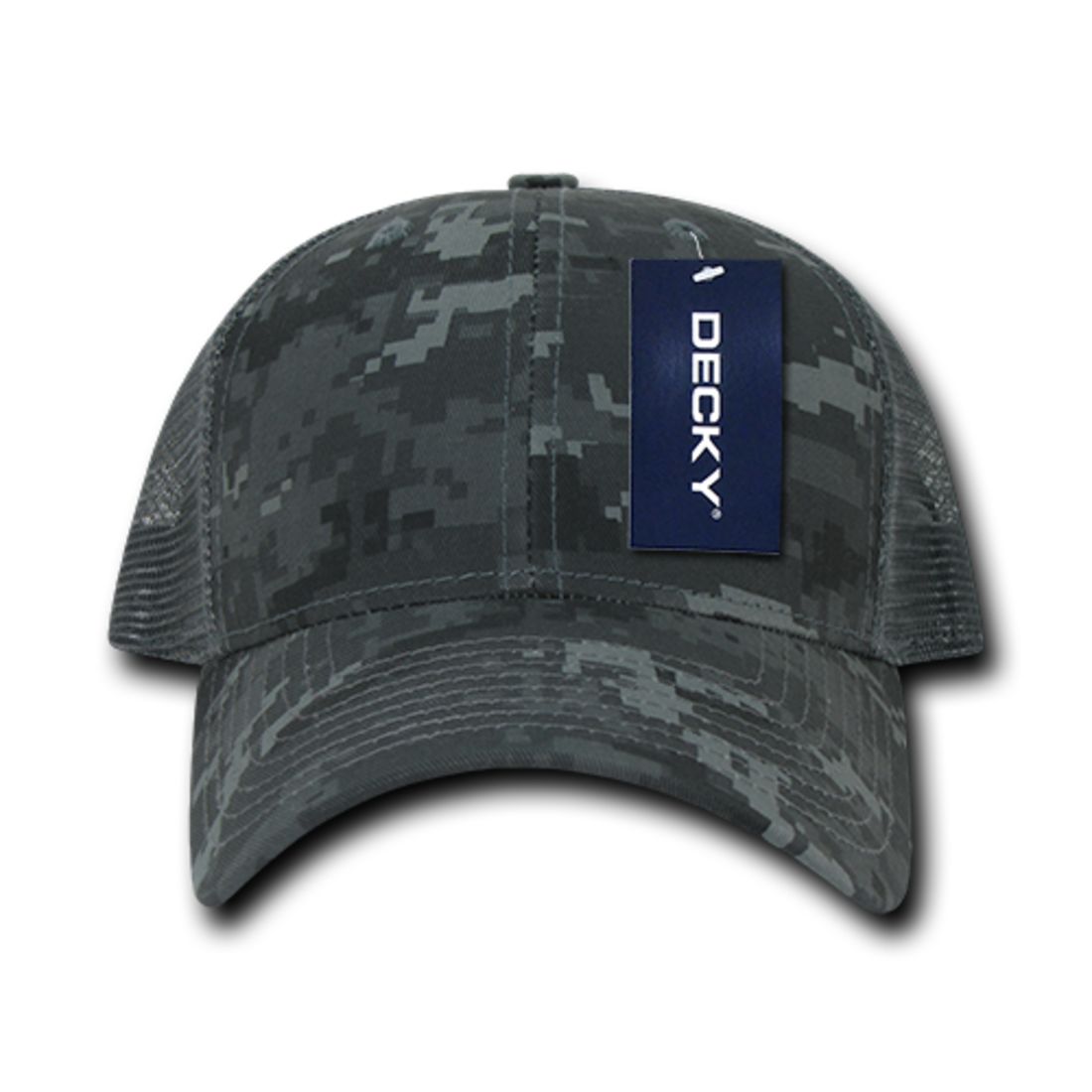 Decky 218 Structured Camo Trucker Hats Low Profile 6 Panel Curved Bill Caps Wholesale