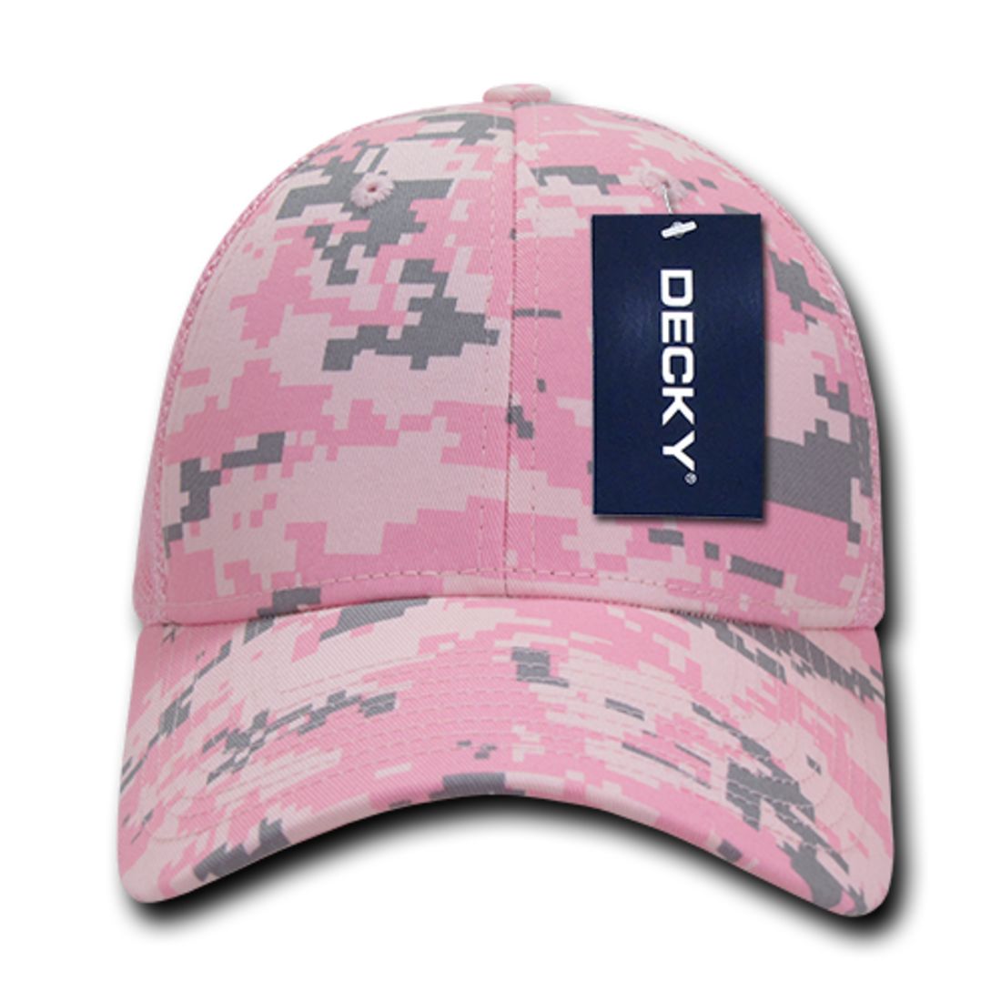 Decky 218 Structured Camo Trucker Hats Low Profile 6 Panel Curved Bill Caps Wholesale