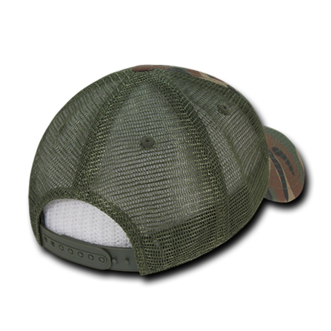 Decky 218 Structured Camo Trucker Hats Low Profile 6 Panel Curved Bill Caps Wholesale