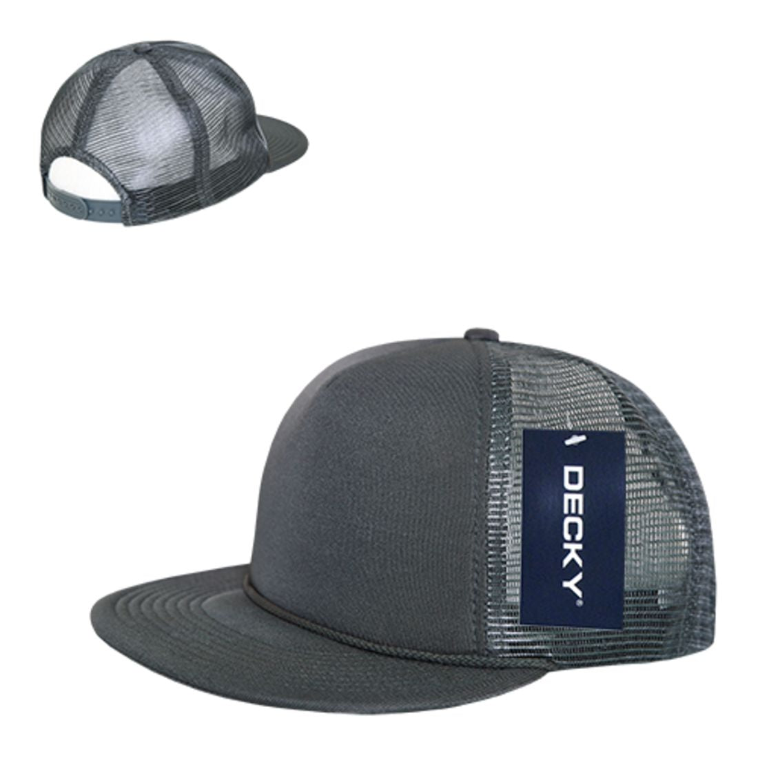 Decky 223 Solid Foam Trucker Hats High Profile 5 Panel Flat Bill Caps Blank Wholesale