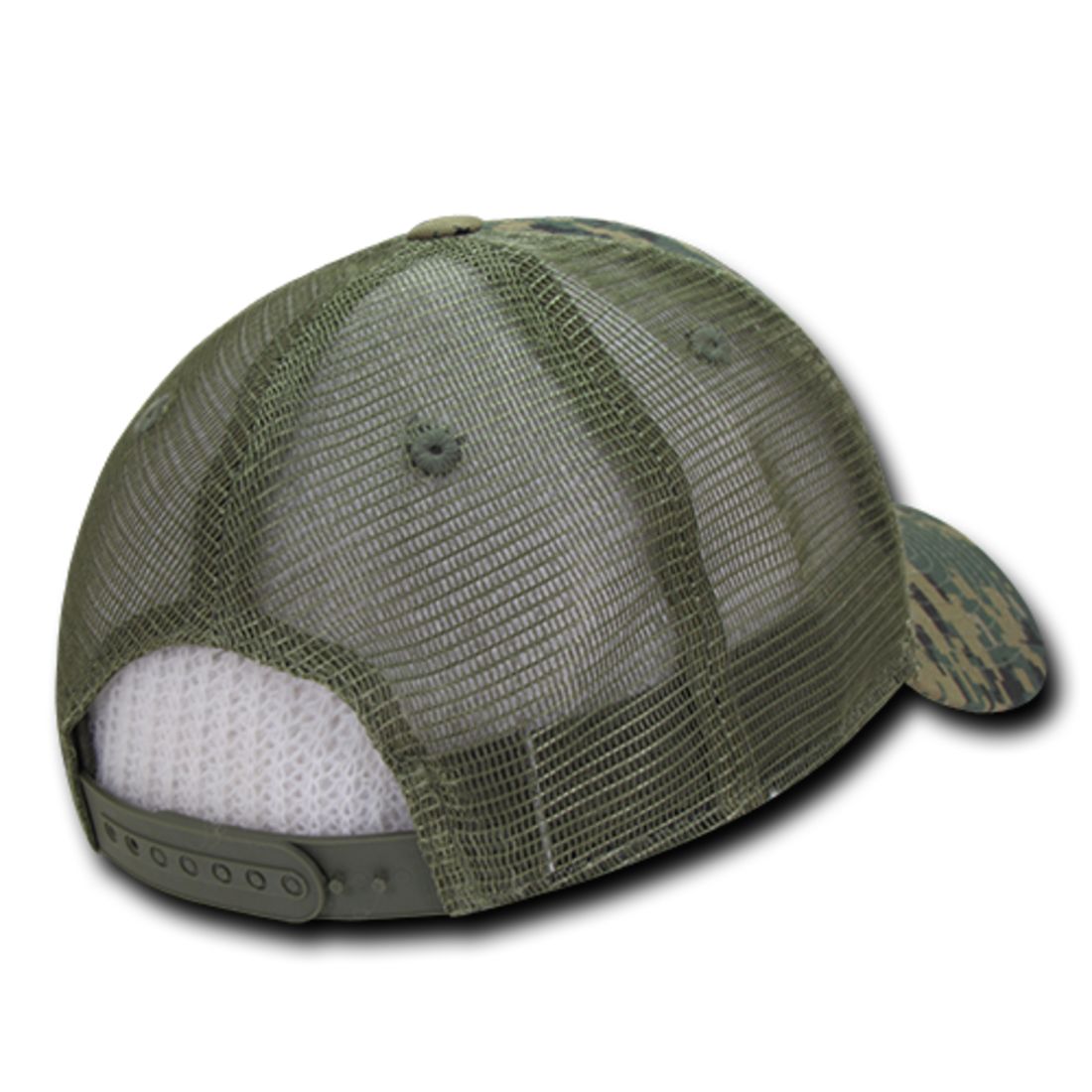 Decky 225 Camo Trucker Hats Low Profile 6 Panel Curved Bill Baseball Caps Wholesale