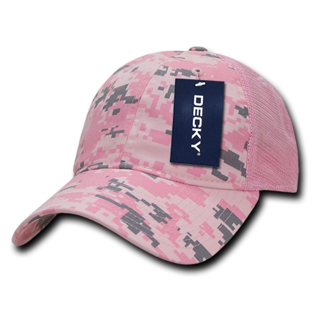 Decky 225 Camo Trucker Hats Low Profile 6 Panel Curved Bill Baseball Caps Wholesale