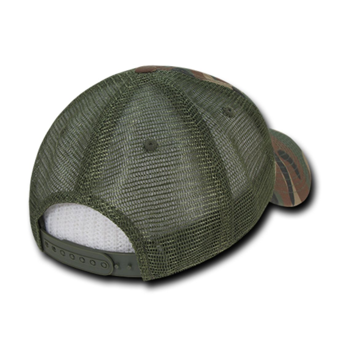 Decky 225 Camo Trucker Hats Low Profile 6 Panel Curved Bill Baseball Caps Wholesale