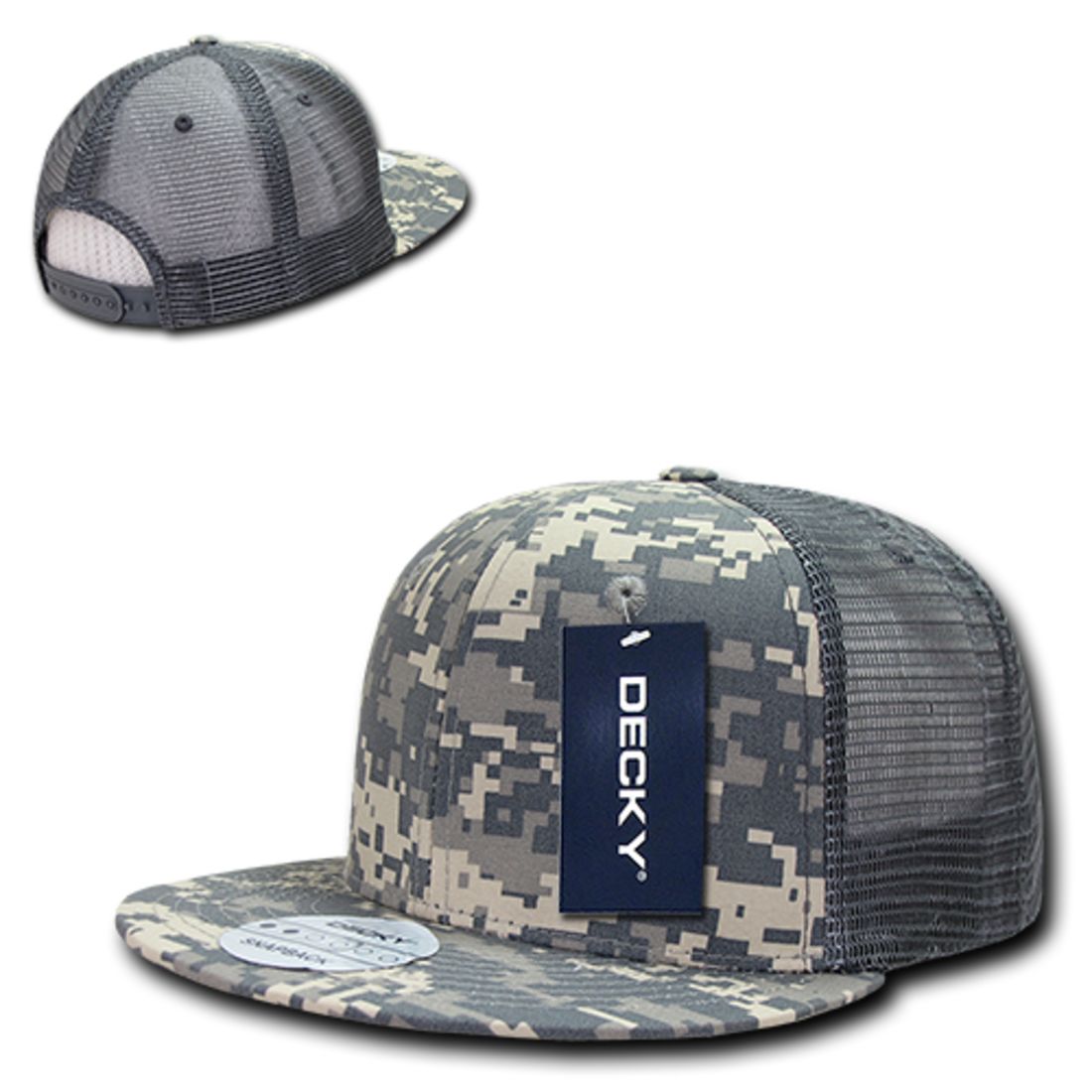 Decky 241 Ripstop Trucker Hats High Profile 6 Panel Flat Bill Baseball Caps Wholesale