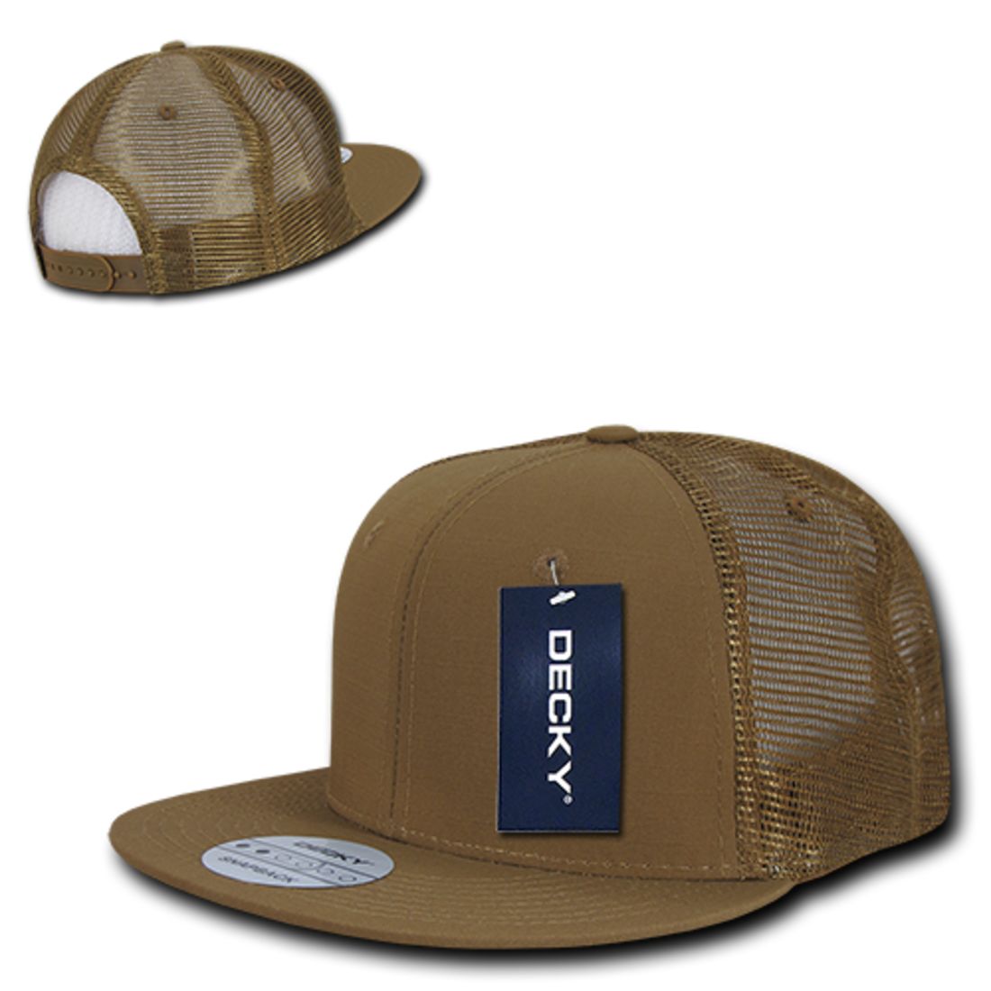 Decky 241 Ripstop Trucker Hats High Profile 6 Panel Flat Bill Baseball Caps Wholesale