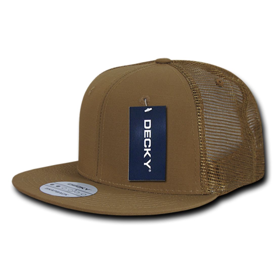 Decky 241 Ripstop Trucker Hats High Profile 6 Panel Flat Bill Baseball Caps Wholesale