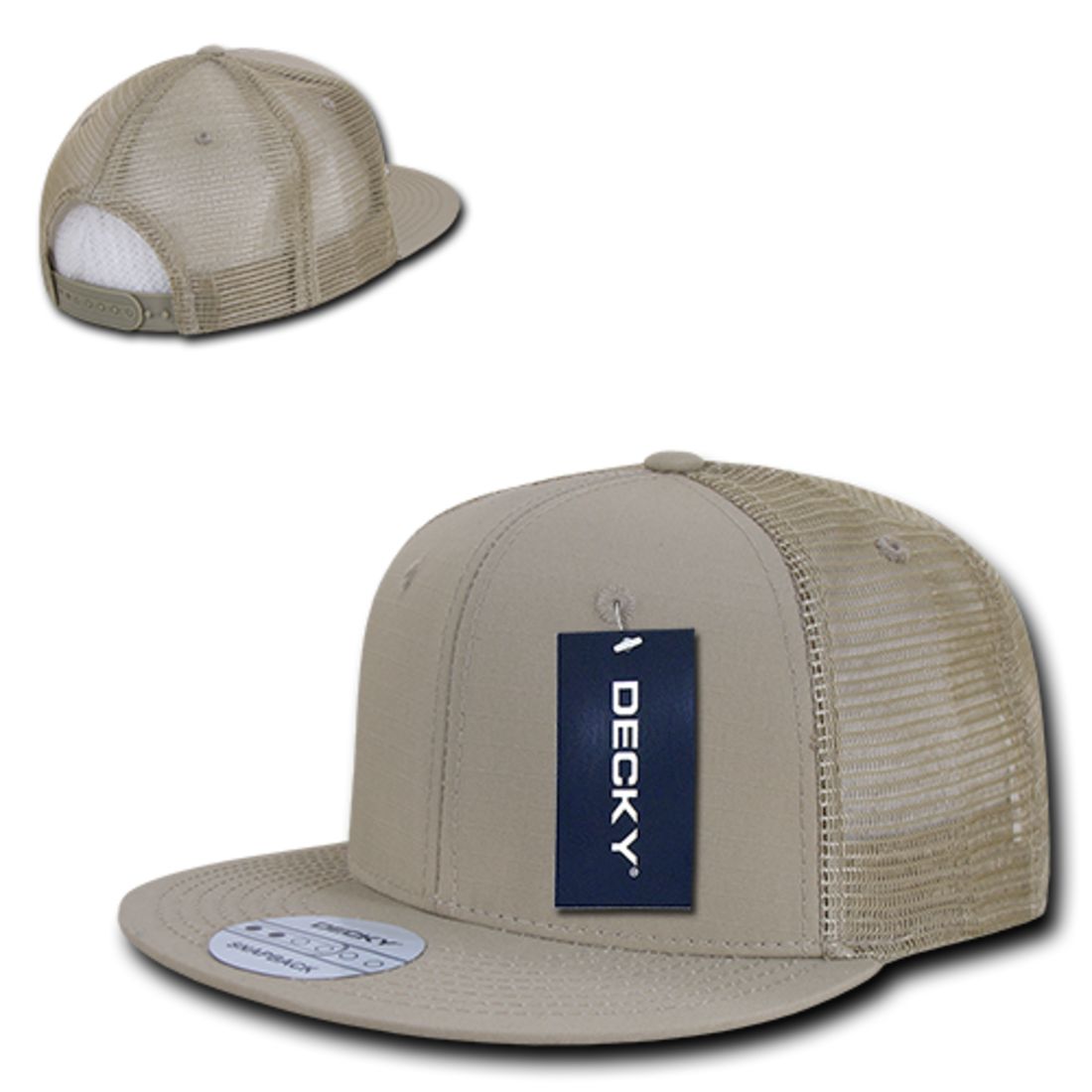 Decky 241 Ripstop Trucker Hats High Profile 6 Panel Flat Bill Baseball Caps Wholesale