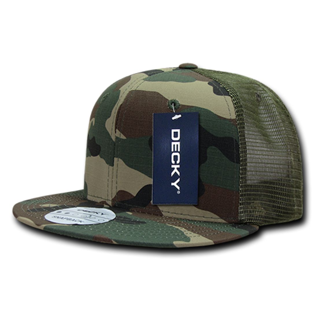 Decky 241 Ripstop Trucker Hats High Profile 6 Panel Flat Bill Baseball Caps Wholesale