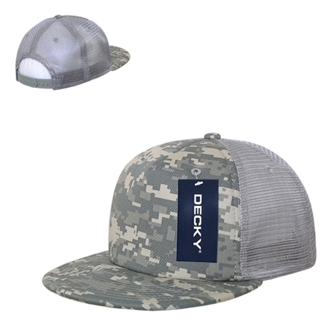 Decky 254 Camouflage Foam Mesh Trucker Hats 5 Panel Flat Bill Snapback Caps Wholesale