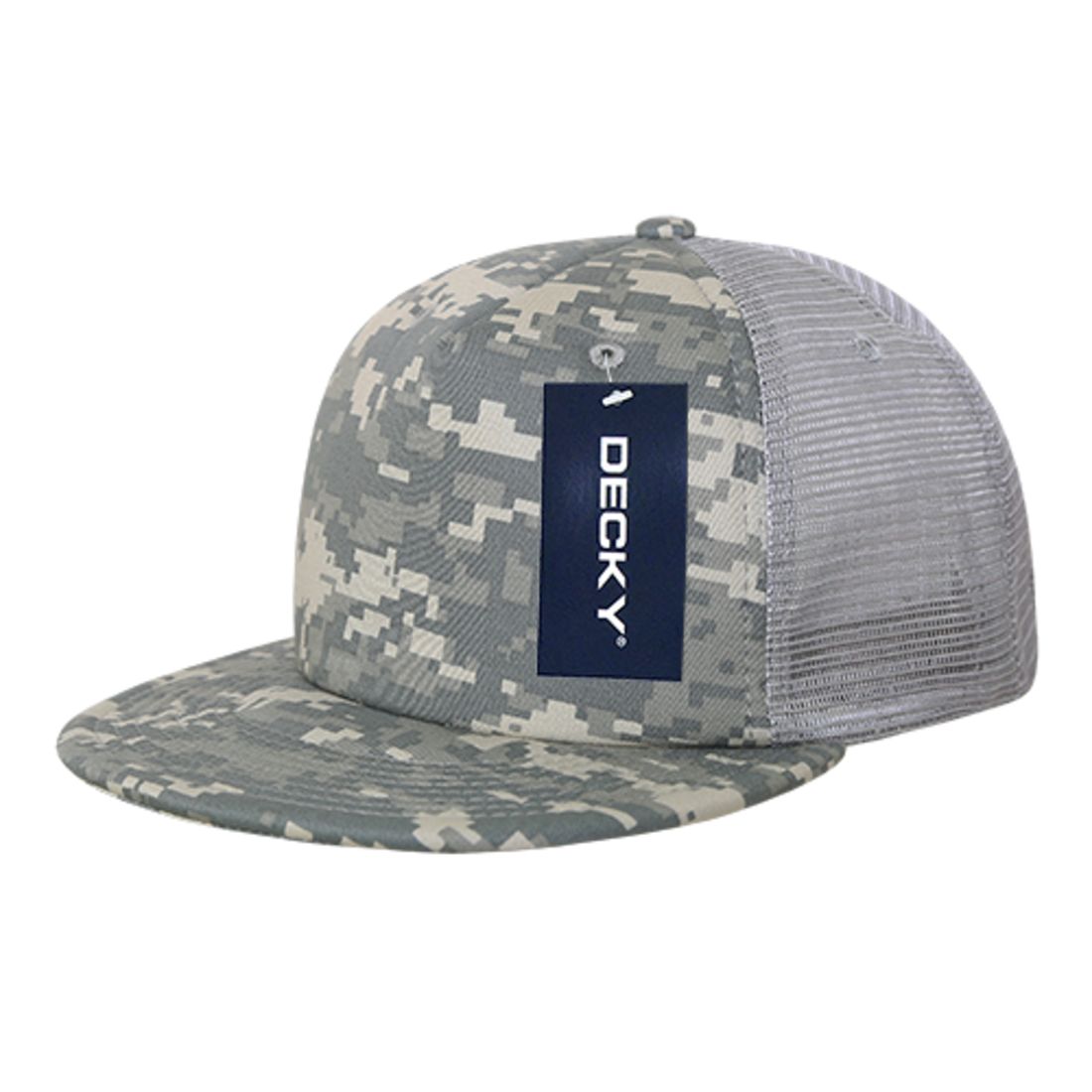 Decky 254 Camouflage Foam Mesh Trucker Hats 5 Panel Flat Bill Snapback Caps Wholesale