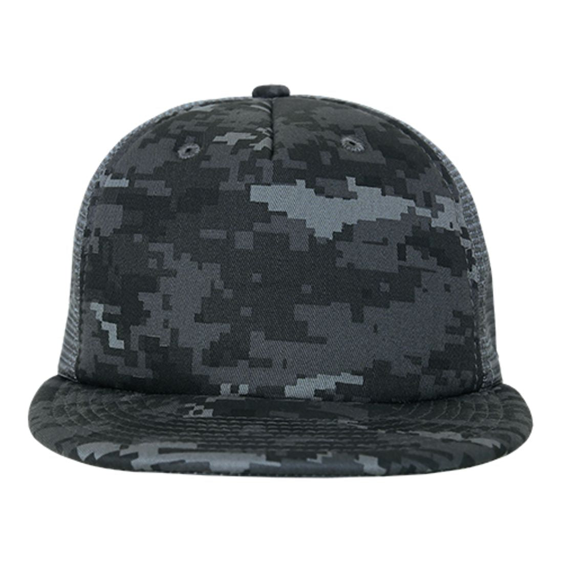 Decky 254 Camouflage Foam Mesh Trucker Hats 5 Panel Flat Bill Snapback Caps Wholesale