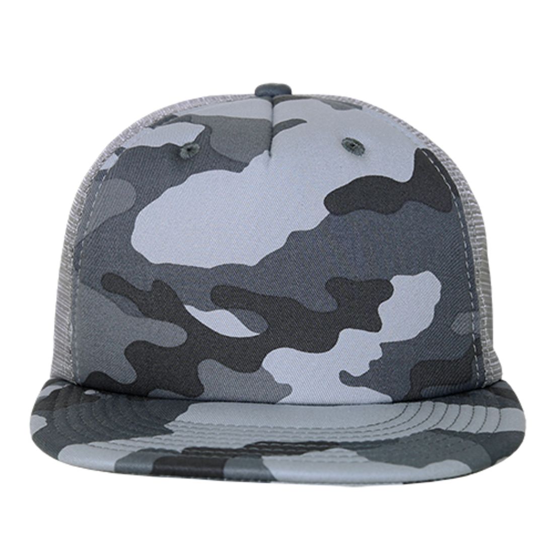 Decky 254 Camouflage Foam Mesh Trucker Hats 5 Panel Flat Bill Snapback Caps Wholesale